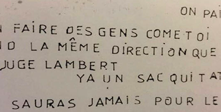 Affaire Grégory : le procureur général reçoit une lettre anonyme de menace de mort