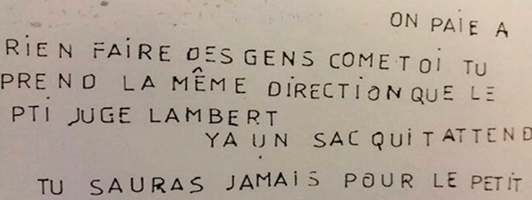 Affaire Grégory : le procureur général reçoit une lettre anonyme de menace de mort