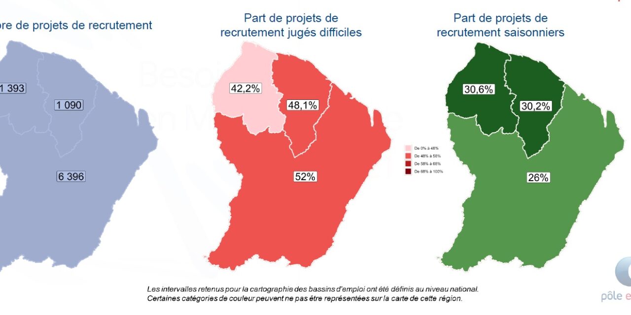 Légère hausse des projets de recrutement en Guyane pour 2022