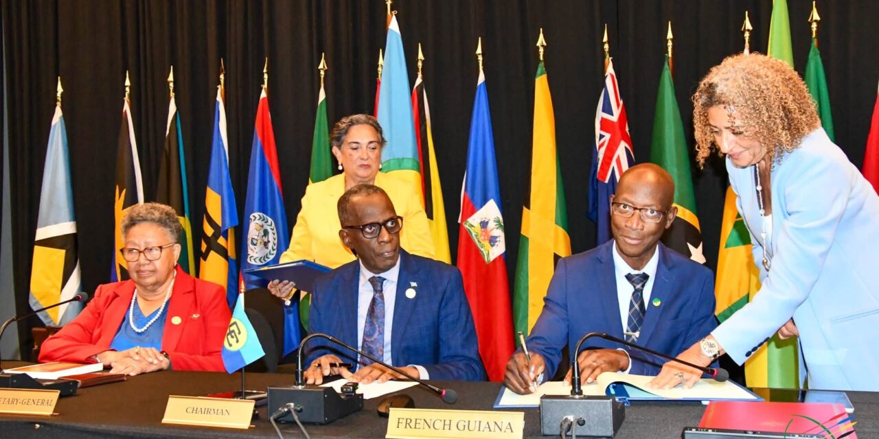 La Guyane signe son adhésion à la CARICOM, un tournant pour son intégration régionale